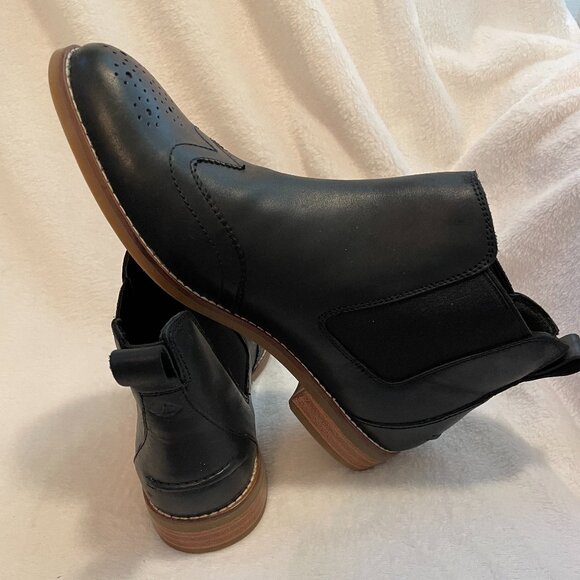 Sperry Black Leather Booties - Picture 1 of 5